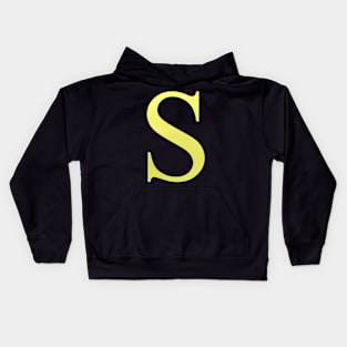 The Letter S in Shadowed Gold Kids Hoodie